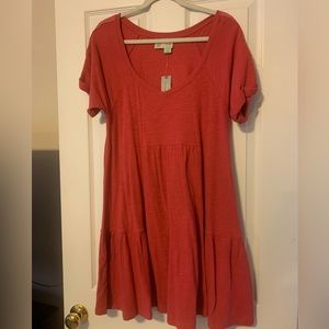 Never worn with tags!  Anthropologie brand dress!  red knit v-neck dress.